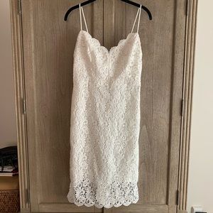 ✅SOLD J. Crew White/Ivory Guipure Lace Midi Dress